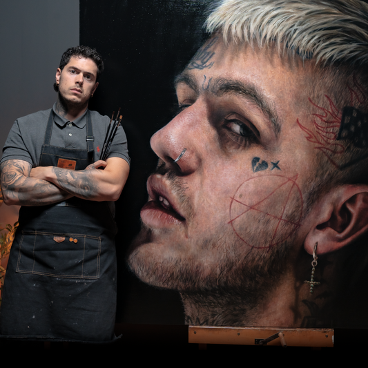 Large-format hyper-realistic oil portrait in just 7 days