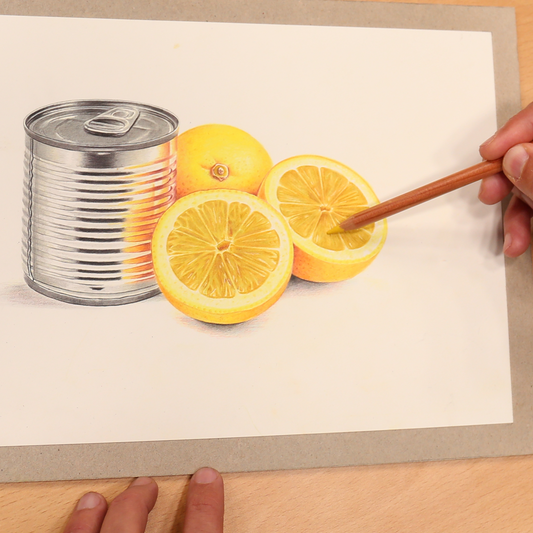 Hyper realistic drawing with colored pencils