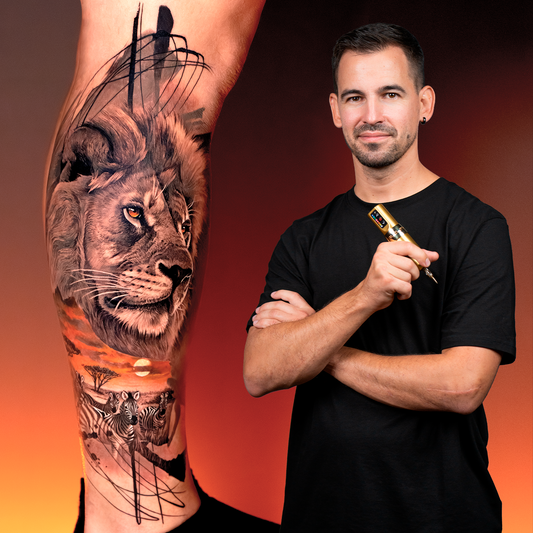 Tatuaje realista: composición animal en dos días